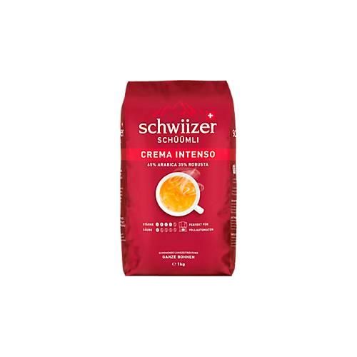 Delica Bohnenkaffee Schwiizer Schüümli Intenso, 65 % Arabica & 35 % Robusta Röstkaffee, Stärkegrad 4/5, UTZ-zertifiziert, 1 kg ganze Bohnen