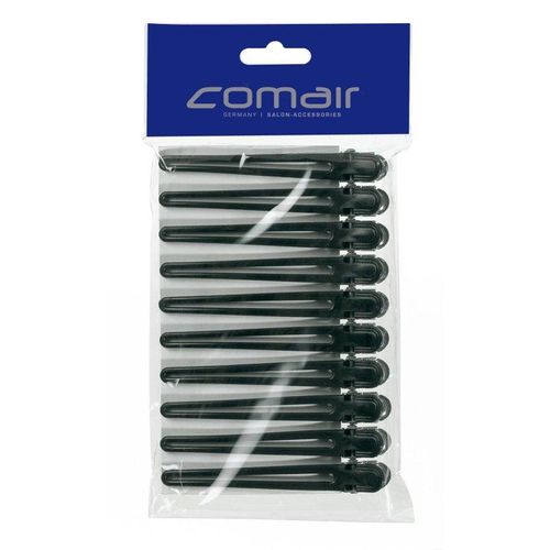 Haarclips Plastik/Aluminium schwarz 95mm 10 Stück