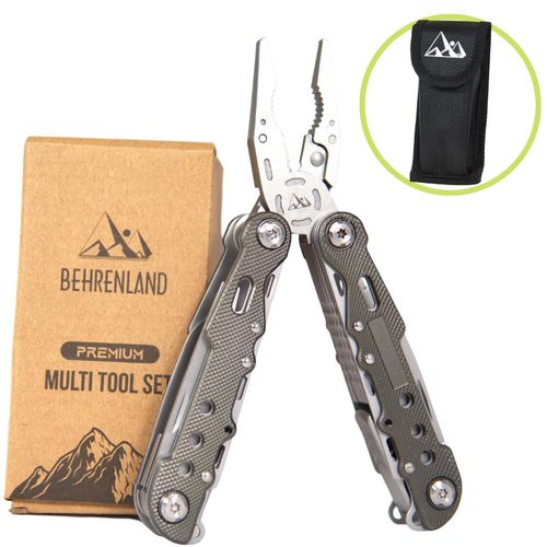 Behrenland Multitool Zange - 11in1 Werkzeug Survival Kit, Geschenkidee für Papa