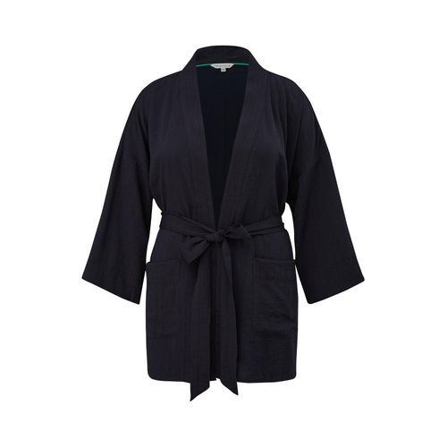 Jacke im Kimono-Stil mit Bindegürtel, nachtblau, Gr.48