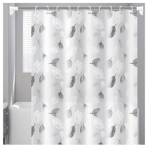 Lkupro Duschvorhang Duschvorhang-weißer Blatt-Anti-Schimmel-Vorhang-mit Vorhanghaken