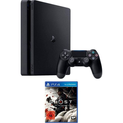 PlayStation 4 Slim, 500GB, inkl. Ghost of Tsushima, schwarz