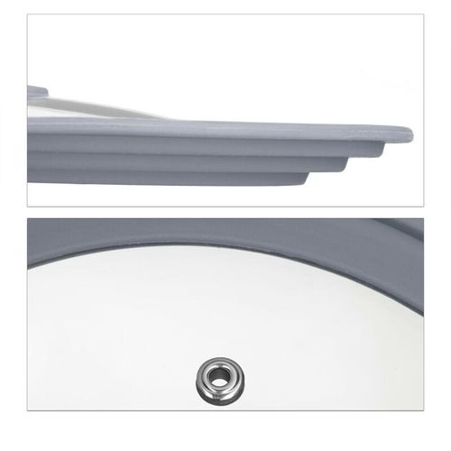 4 x Topfdeckel universal, Glasdeckel mit abgestuftem Silikonrand, Töpfe & Pfannen 22-26 cm, HxD: 5 x 27,5 cm, grau