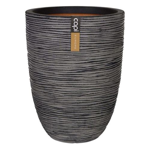 Capi Blumentopf Blumentopf "Nature Rib" Elegant Tief 46 x 58 cm Anthrazit (1 St)