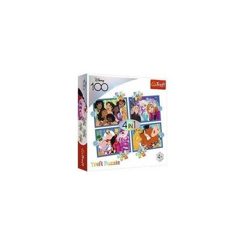 4 in 1 Puzzle 100 Jahre Disney / Disneys lustige Welt
