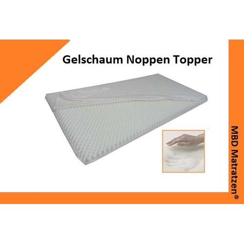Orthopädischer Gelschaum Topper - 180 x 200 cm mit Noppen H 2,5 soft - Höhe ca. 6 cm (Kern ca. 5 cm) Raumgewicht 65 Kg/m³