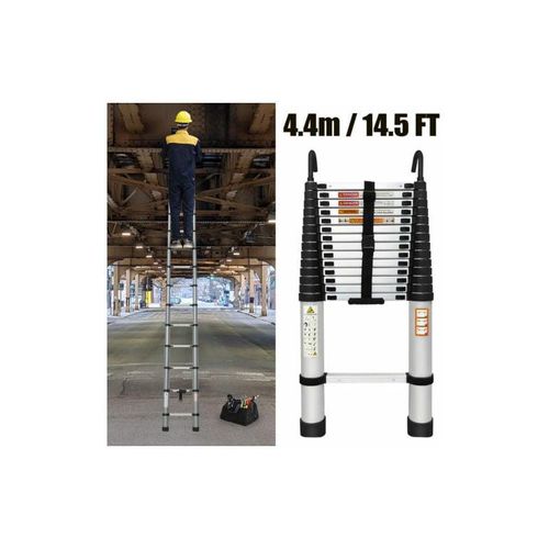 4,4m Leiter Aluleiter Ladder Klappleiter Stehleiter Haushaltsleiter 150kg +Haken