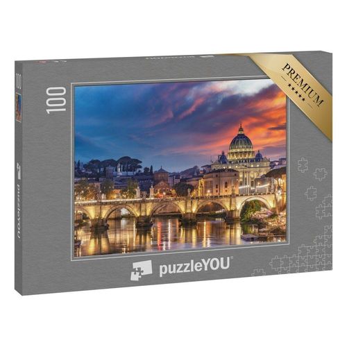 puzzleYOU Puzzle Abendlich beleuchteter Vatikan in Rom
