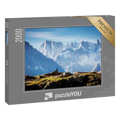 puzzleYOU Puzzle Mont-Blanc-Gletscher mit dem Lac Blanc