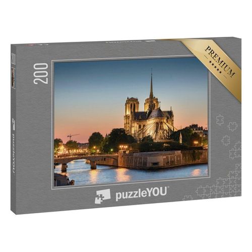 puzzleYOU Puzzle Wunderschön beleuchtet: Notre Dame de Paris