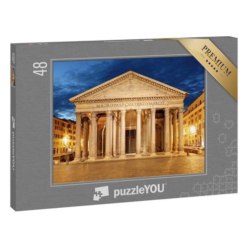puzzleYOU Puzzle Rom: Beleuchtetes Pantheon bei Nacht