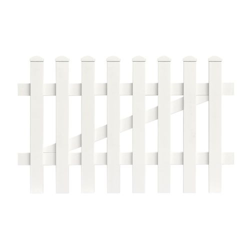 Zauntür gerade 125,8cm x 120cm weiß