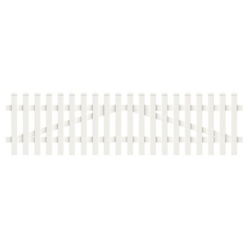 Zauntor Gerade 303,4cm x 120cm in Weiß