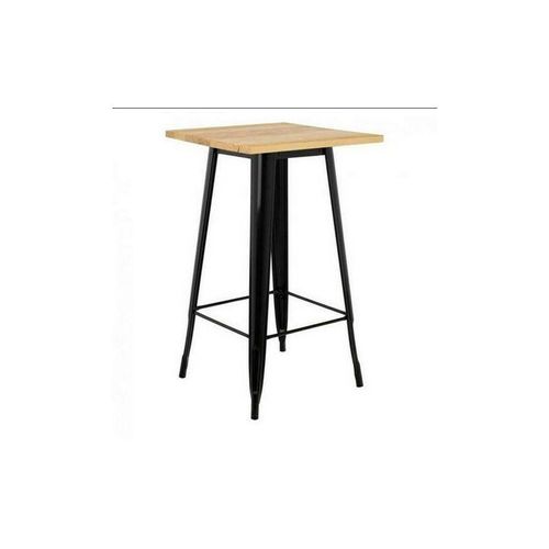 Stehtisch und Bar,Industrial Style, Esstisch für Küche oder Bar,60 * 60 * 110cm,Natürliche Holzfarbe – Natürliche Holzfarbe