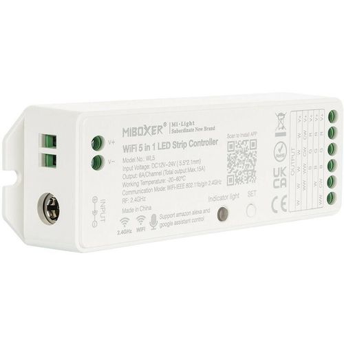 LED-Controller Dimmer WiFi 5 in 1 für Einfarbige/CCT/RGB/RGBW/RGBWW/RGBWW 12/24V dc MiBoxer rgbw