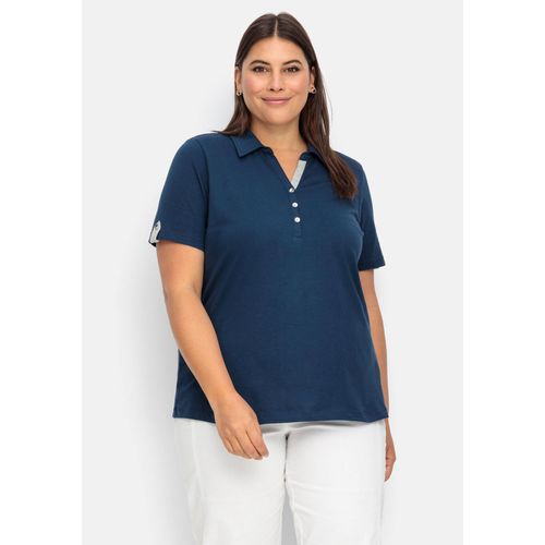 Poloshirt mit kurzem Arm und Kontrastdetails, dunkelblau, Gr.50