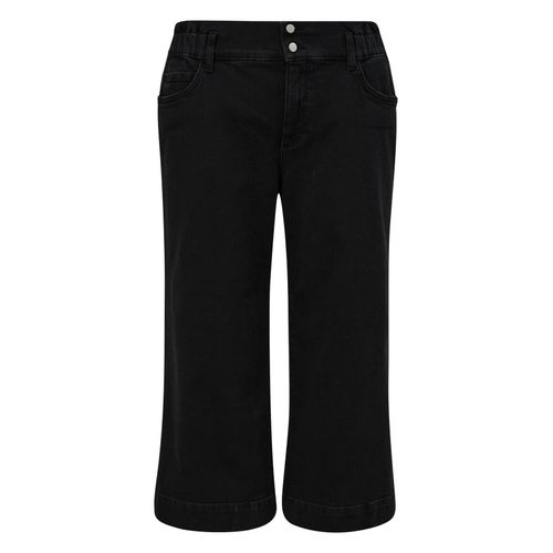 Jeans-Culotte mit elastischem Bund, black Denim, Gr.50