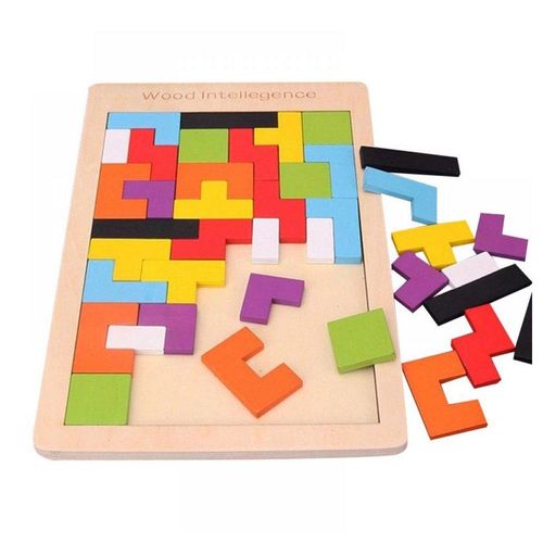 Fortunesn Puzzlematte Holz Puzzle 40-St Tangram Puzzle Gehirntraining Spielzeug für Kinder