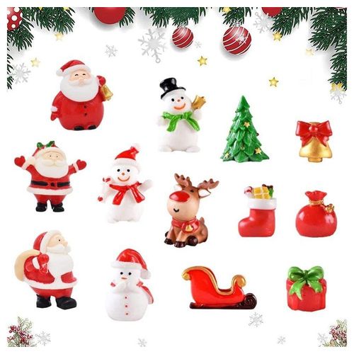 longziming Dekofigur 13 Stück Weihnachten Miniatur Ornament Kits Miniatur Puppenhaus (13 St)