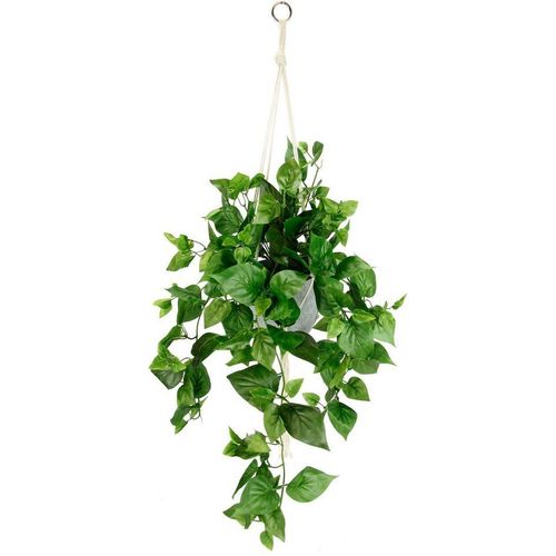 Kunstpflanze Künstliche Philo-Hängeampel mit Hängeampel, I.GE.A., Höhe 80 cm, Topfpflanze Kunstblume, grün