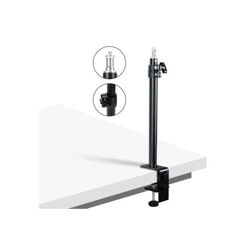 Clanmacy Tisch Lichtstativ 46-68cm einstellbar Einbeinstativ 1/4" Kugelkopf Einbeinstativ