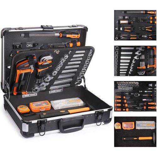 Werkzeugkoffer, 136-teiliger Werkzeugkoffer, Aluminium-Werkzeugkoffer, Multifunktions-Handwerkzeug-Set HHK4B – Tacklife