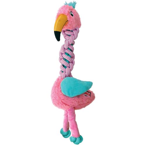 KONG Hundespielzeug Knots Twists mit Tau, Flamingo oder Giraffe, 32 x 14 x 9 cm