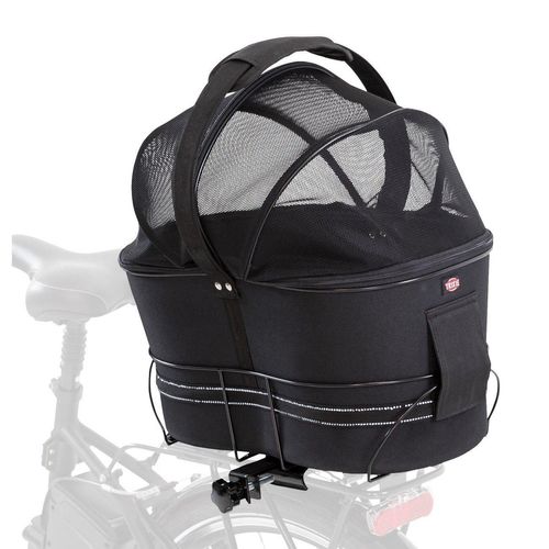 TRIXIE Hunde-Fahrradkorb für schmale Gepäckträger, 29 × 42 × 48 cm, schwarz