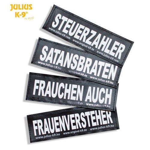 Julius K9 Logo Klettsticker groß M-Z, SCHLAFMÜTZE