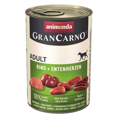 Animonda GranCarno Adult Fleisch pur Hundefutter, Rindfleisch pur 6x400g