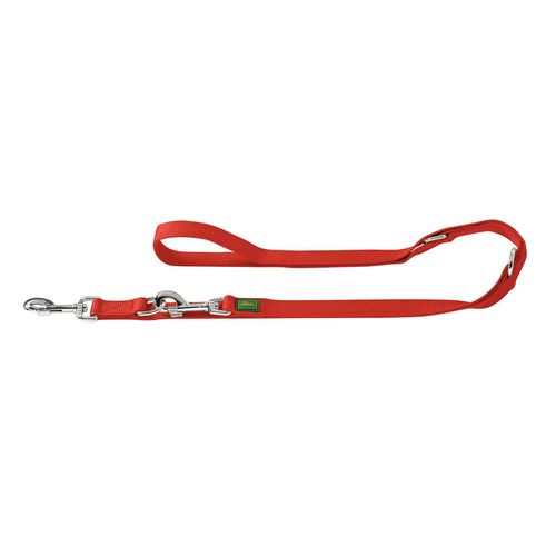 Hunter Hundeleine Nylon, 2,00 m, 25 mm breit, verstellbar, rot