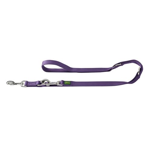 Hunter Hundeleine Nylon, 2,00 m, 15 mm breit, verstellbar, violett