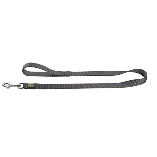 Hunter Hundeleine Nylon, 1,00 m, 20 mm breit, grau