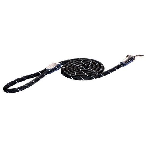 Rogz Rope Hundeleine einfach, Länge 1,80 m, Breite 12 mm, schwarz