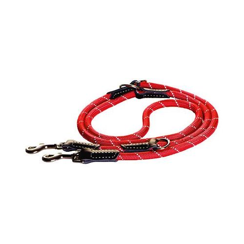 Rogz Rope Hundeleine verstellbar, Länge 2 m, Breite 12 mm, rot