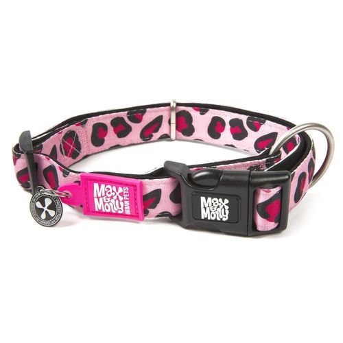 Max & Molly Smart ID Hundehalsband Leopard Pink, M - 34-55 cm