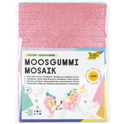 Moosgummi Mosaik GLITTER in 6 Farben
