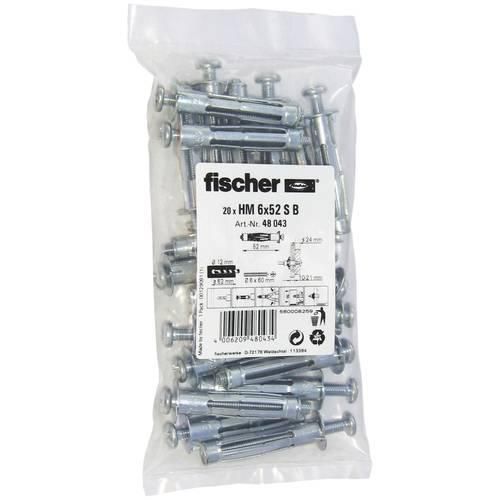 Fischer 6x52 S B Hohlraumdübel 60 mm 48043 20 St.