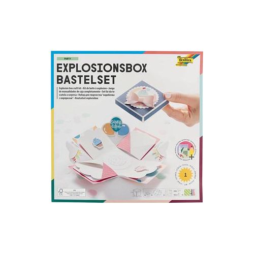 folia Bastelset Explosionsbox Party 46 tlg. blau