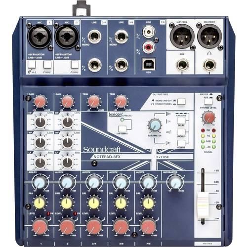 SoundCraft Notepad 8FX Konsolen-Mischpult Anzahl Kanäle:8 USB-Anschluss