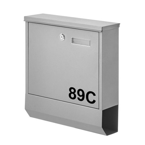 AMARE Briefkasten Briefbox Standard Mailbox 33,5 x 30,5 x 9,6 cm - Postkasten in Silber