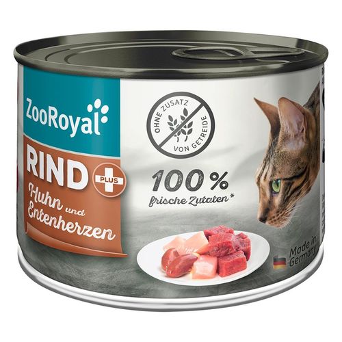 ZooRoyal Rind + Huhn & Entenherzen 12x200g