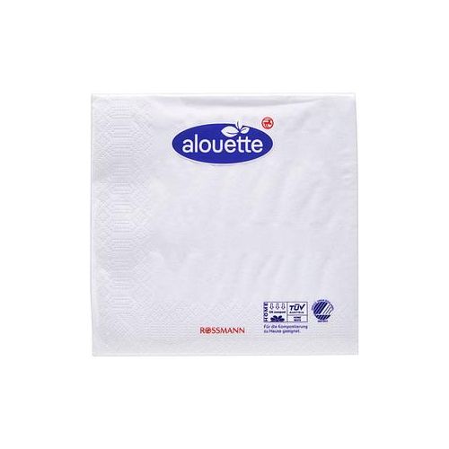 alouette Servietten weiß 3-lagig 12,5 x 12,5 cm 20 St.