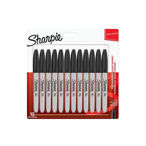 Sharpie Permanent Marker | Marker Stifte mit feiner Spitze | schwarz | 12 Stück Market Set