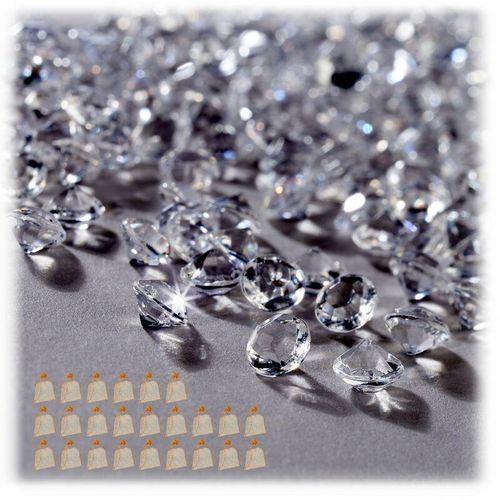 72000 x Dekodiamanten im Set, Tischdeko Hochzeit, Dekosteine Diamanten, Glitzer, Kunststoff, 6 x 4 mm, transparent