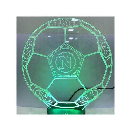Trade Shop Traesio - tischlampe mit batterien usb fussball mit napoli fussball logo wappen