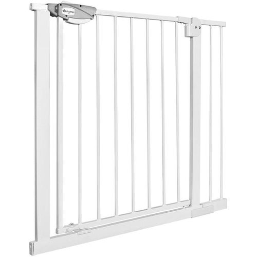 Türschutzgitter für Kinder, Treppenschutzgitter n Stop Safety Gate mit Ohne Bohren und Metall Gitter / 85 – 95 cm breit – Weiß Naizy