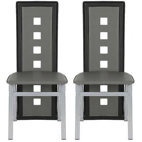 Esszimmerstühle 2 Stk. Küchenstühle, Esszimmerstuhl Wartestuhl Besucherstuhl Kunstleder (Grau)