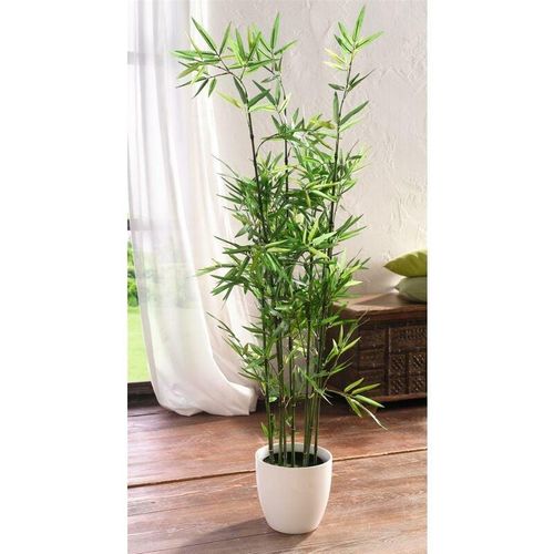 Dekoleidenschaft - Kunstpflanze Bambus im Topf, 115 cm hoch, Zierpflanze, Büropflanze, Dekopflanze