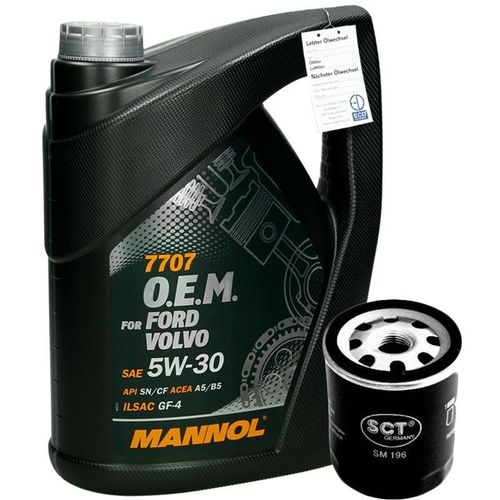5L 5W30 Mannol 7707 o.e.m. Motorl + lfilter Motorlfilter Filter Hhe: 93mm
